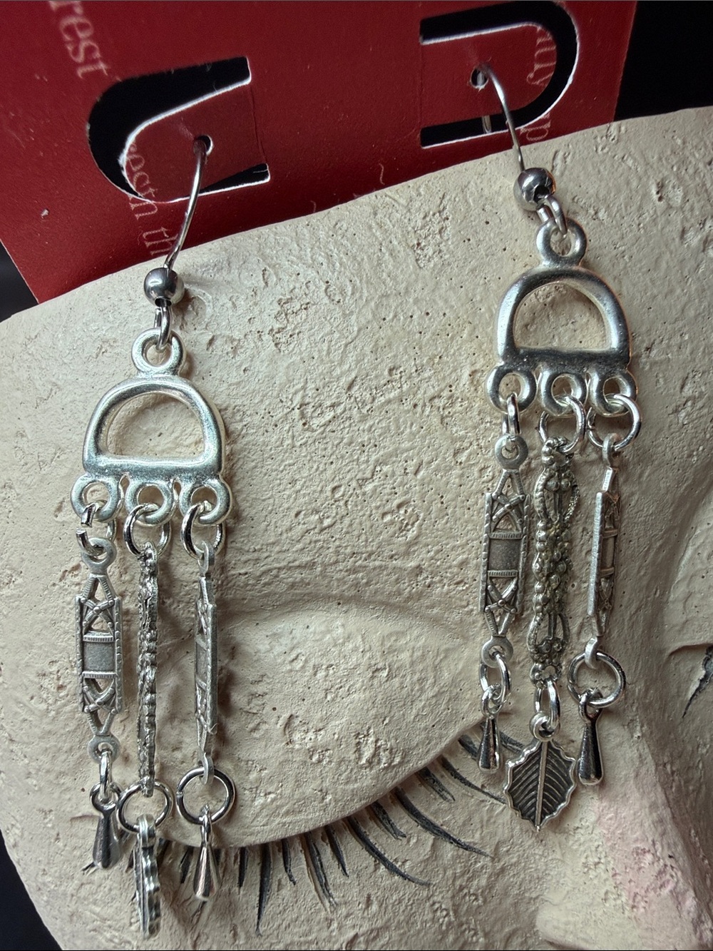 Silver Dangle Charm Earrings - Women's Jewelry